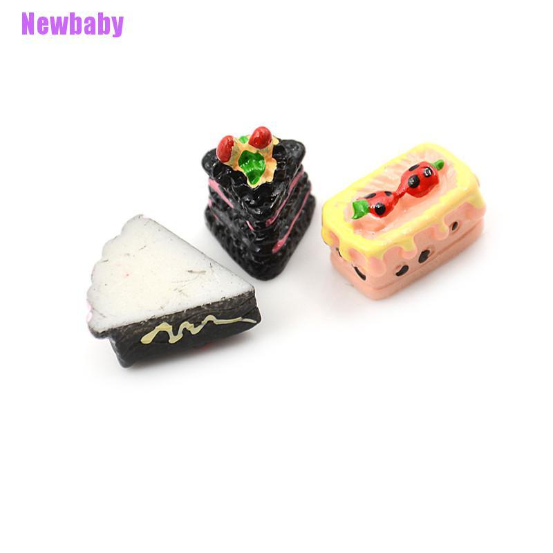 Newbaby 8PCS / Set Mainan Miniatur Kue / Biskuit Skala 1: 12 Untuk Aksesoris Rumah Boneka 1 / 6