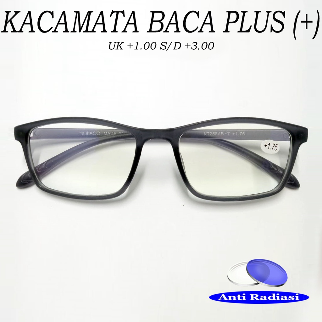 Kacamata Baca Plus (+) ANTI RADIASI Kacamata Pria dan Wanita Reading Glasses Kaca mata Rabun Dekat