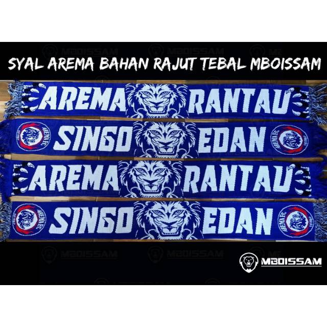 Syal scarf Arema rantau suporter aremania lokal bahan rajut tebal halus mboissam