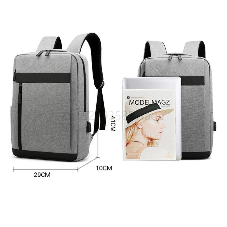 Tas Ransel Laptop Backpack dengan USB Charger Port Tas kerja Pria Wanita Exclusive muat laptop 13 14 15 15,6 inch notebook bagus import bahan Polyester tas bandara airport tas profesional muda tas kantoran kantor tas tangan 2 koper pelindung laptop