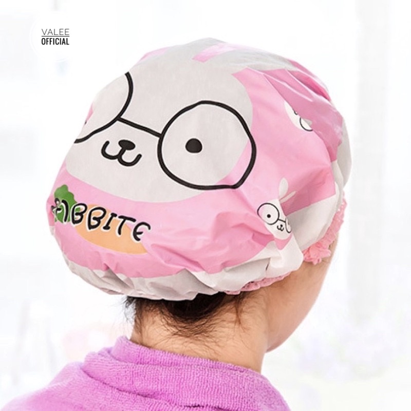 Shower Cap Karakter Kartun Penutup Rambut Kepala Mandi Topi Lucu