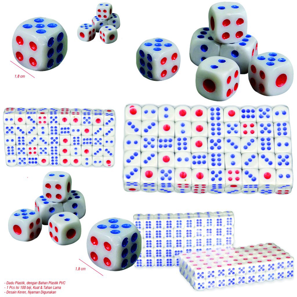 DADU JUMBO PLASTIK JUMBO 16 MM X 16 MM