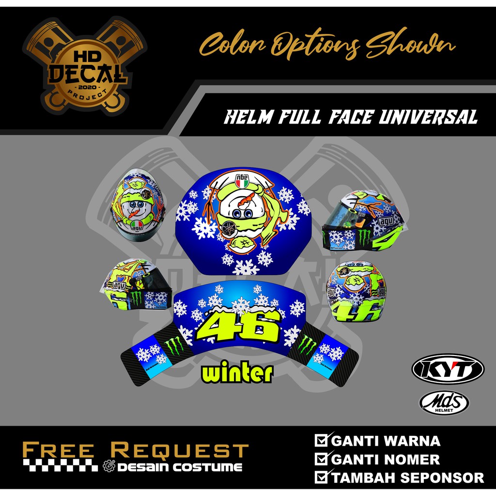 DECAL HELM UNIVERSAL STIKER HELM DECAL HELM 2