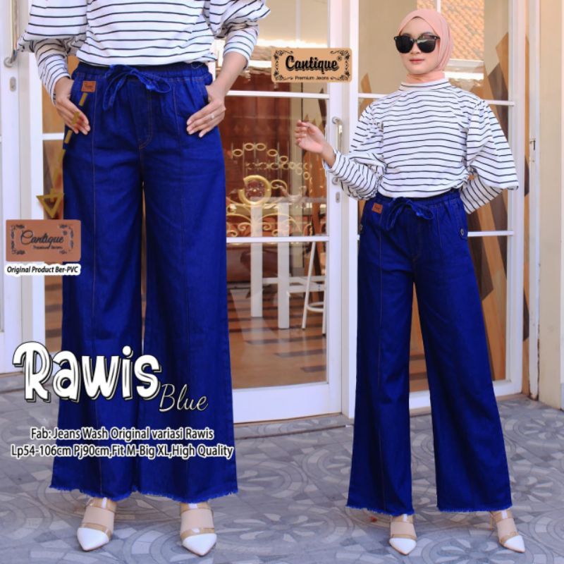 rawis blue celana kulot jeans wanita mantap