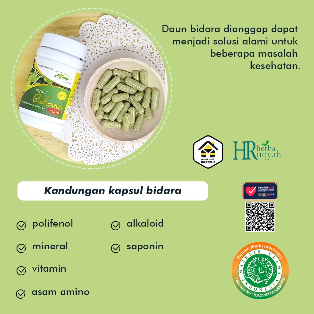 Kapsul Bidara / Kapsul Bidara Arab / Obat Perawatan Kulit / Insomnia / Sudah Di Ruqyah / Obat Tidur Herbal