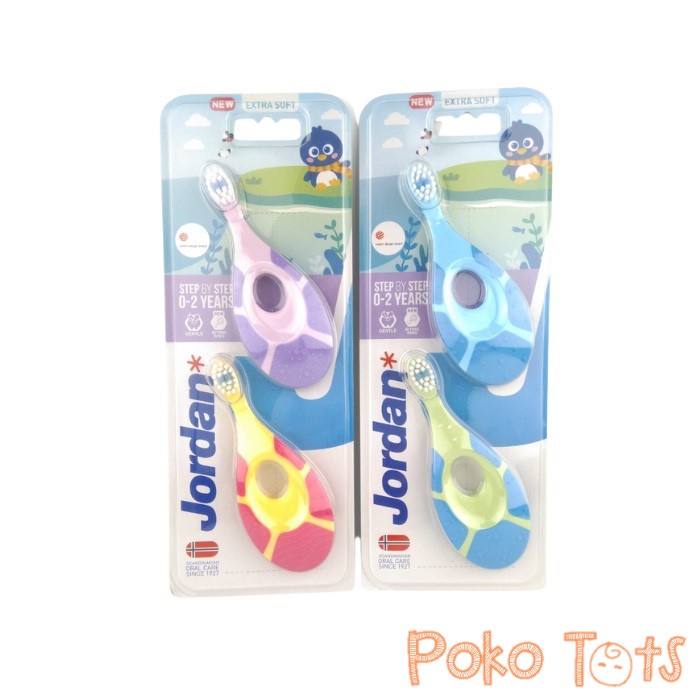 Jordan Oral Care Kids Step 1 Twin Toothbrush Extra Soft Sikat Gigi Anak Usia 0-2 Tahun Isi 2pcs