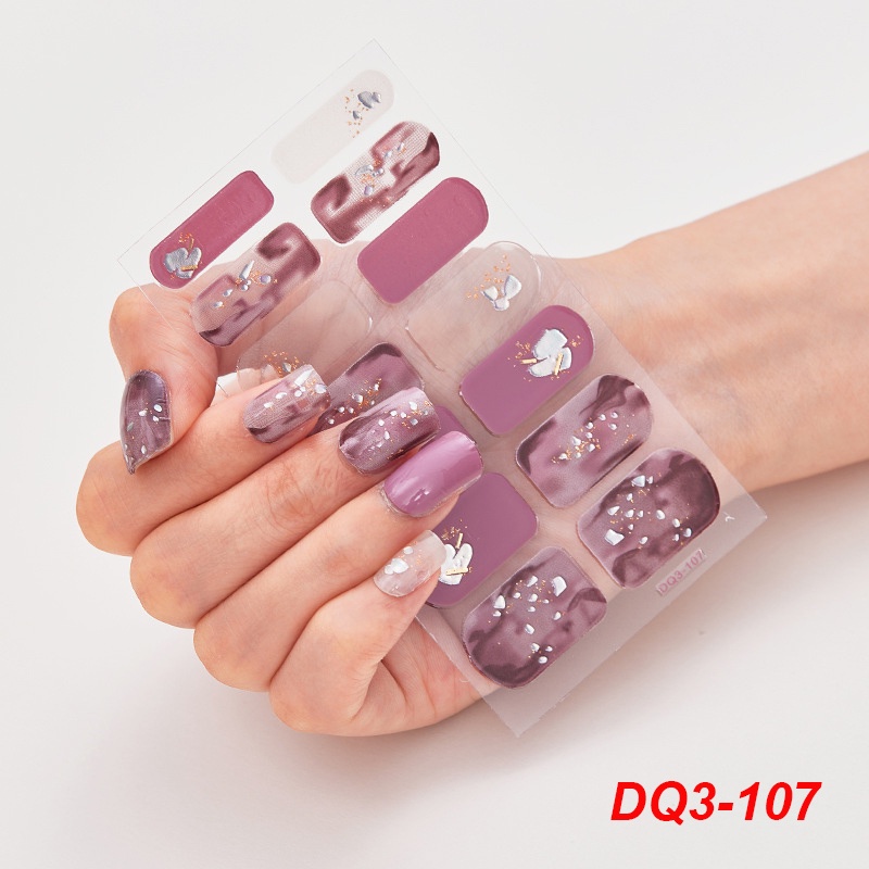 DQ3_104-116 Finger DIY Nail Sticker Fashion 3D Nail Sticker False Nails Art 14Pcs/sheet