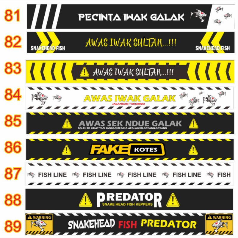 Sticker ikan CHANNA AQUARIUM, STICKER, antiAIR stiker ikan hias, cana stiker predator , stiker iwak galak