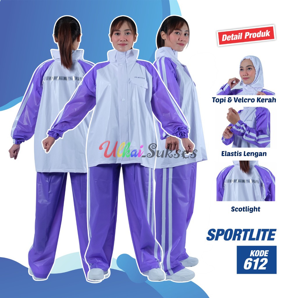 Plevia Jas Hujan Setelan Plevia Jaket Celana Sportlite 612 -Mantel Ujan Raincoat Pria Wanita Murah