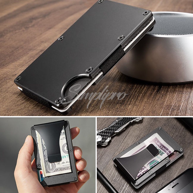 Dompet Pria Tipis Slim Compact Money Clip Wallet Anti RFID RD-1