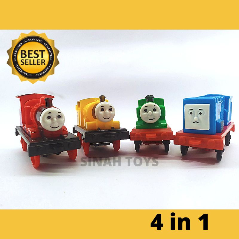 Mainan Anak Kereta THOMAS TRAIN SET 4 In 1 Size Kecil Free Batrei