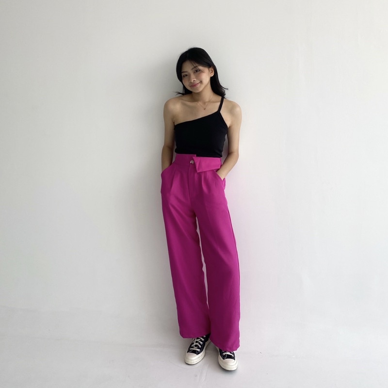 MONO PANTS - POSHA Celana Panjang Highwaist Trousers Korean Basic Long Highwaisted Pants