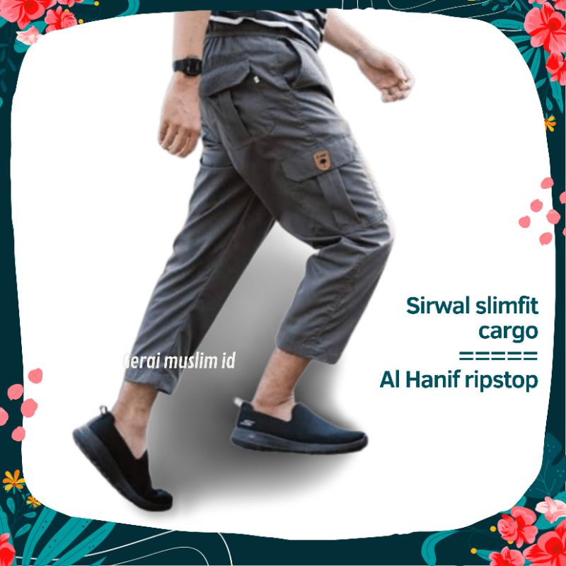 Al Hanif celana siŕwal cargo slimfit  ripstop