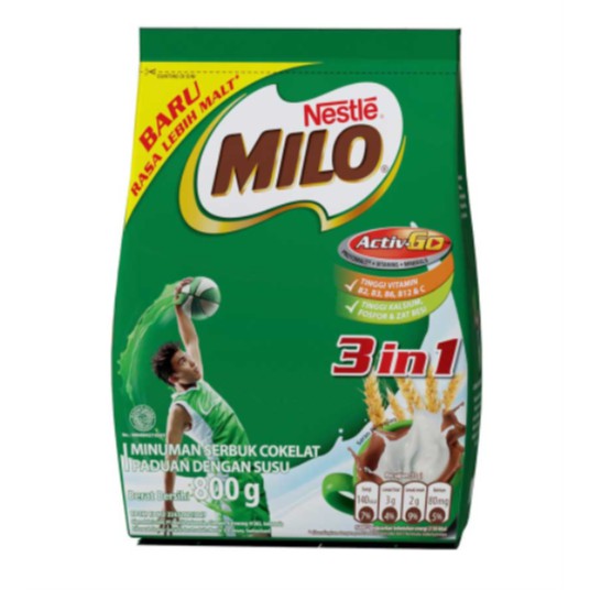 

PROMO MILO 3in1 Active Go 800g | Milo 3in1 Coklat Bubuk | Nestle Indonesia