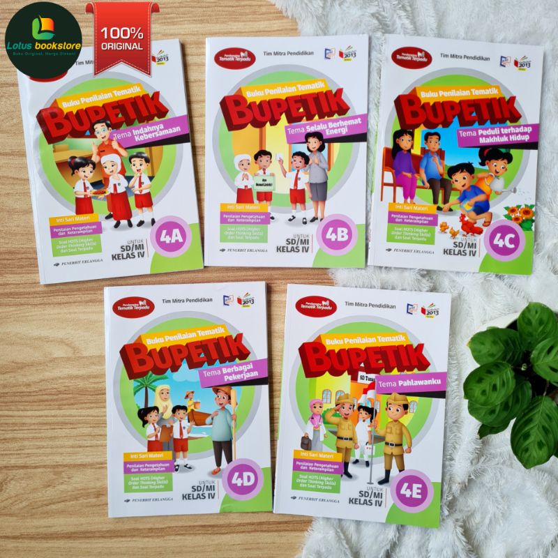 Bupetik SD Kelas 4 Semester 1 (4A 4B 4C 4D 4E) - K.2013 Revisi- Penerbit Erlangga - Buku Original
