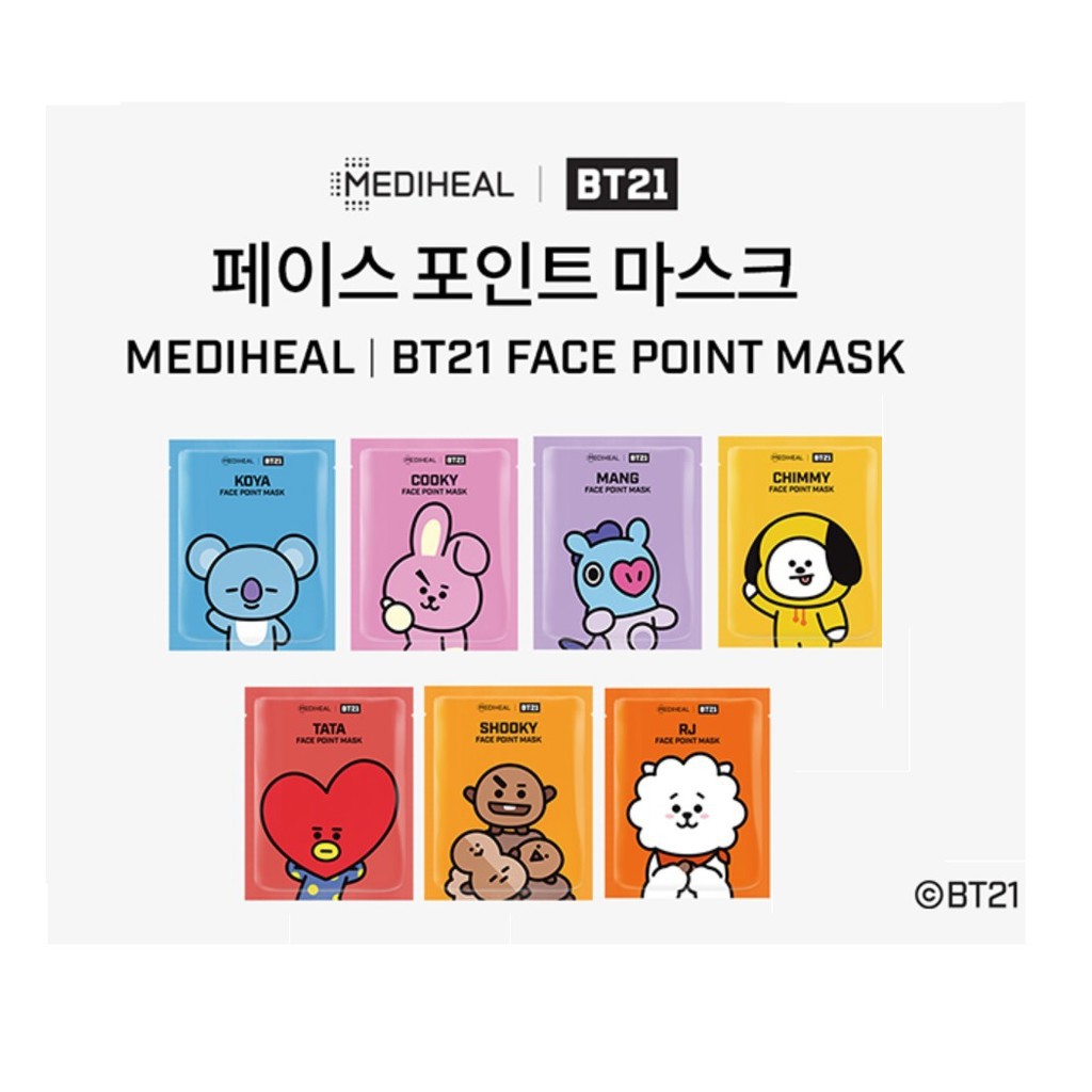 Download Original Mediheal X Bts Bt21 Face Point Mask Shopee Indonesia PSD Mockup Templates