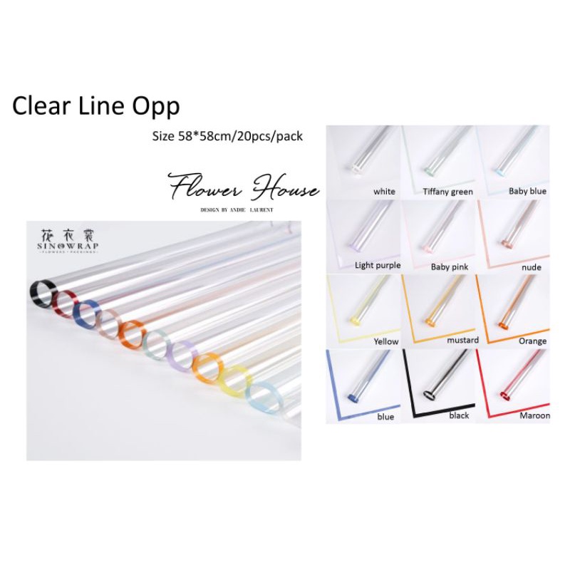 

(Lembaran) Clear Line Cellophane Kertas Bouquet Transparan