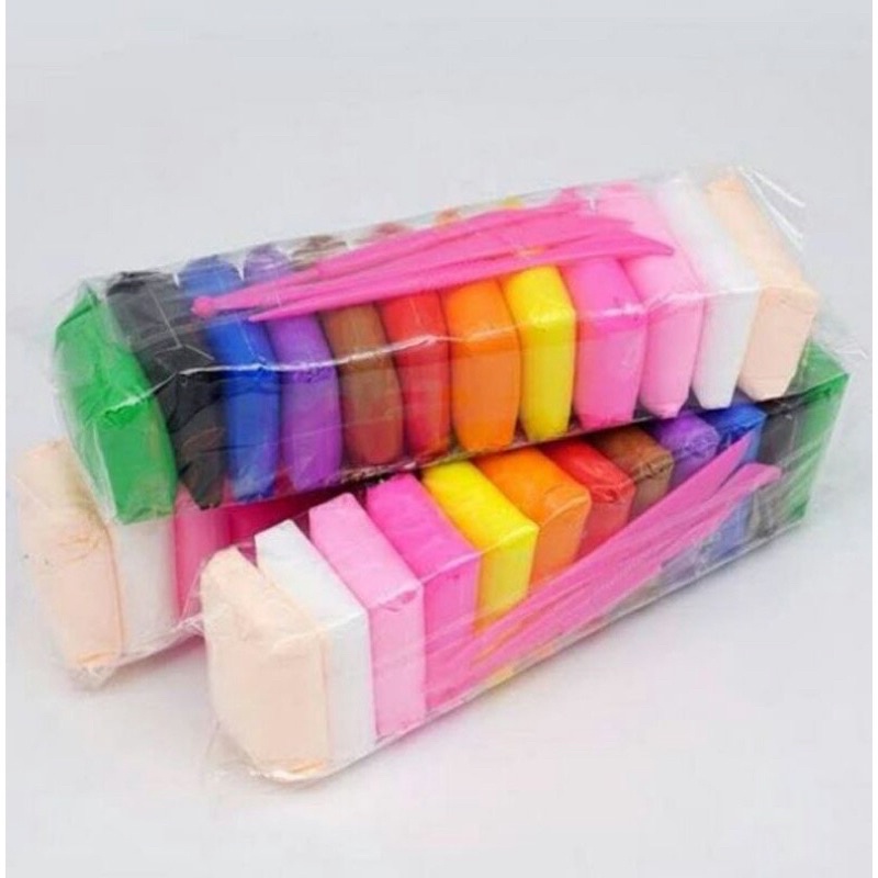 Mainan Anak Clay Polymer Super Light Clay 8D 12warna