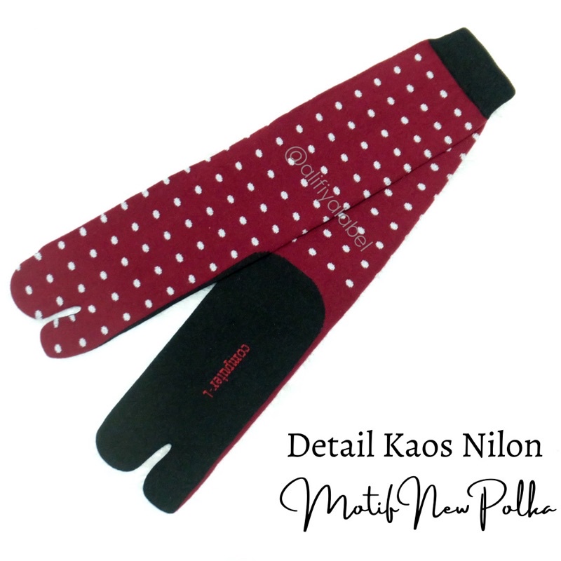 KAOS KAKI JEMPOL MUSLIMAH NILON “Motif New Polka”  by @alifiyalabel