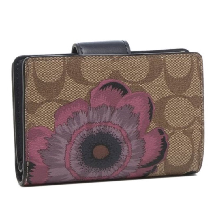 Coach Medium Corner Zip Wallet In Signature With Fassett Print (C3452)