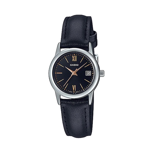 Casio General LTP V002L / LTP-V002L-7B2 1B Jam Tangan Kulit Wanita Analog Silver