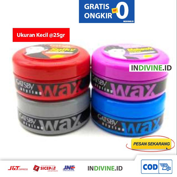 Gatsby Wax Styling 25gr Mohawk Harajuku Spiky British Merah Biru Ungu Abu 25 Gr Ukuran Kecil