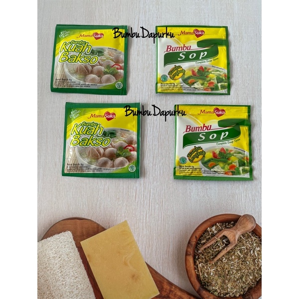 (12 sachet = 1 renceng) MamaSuka Bumbu Kuah Bakso 8gr / Bumbu Sop 5gr