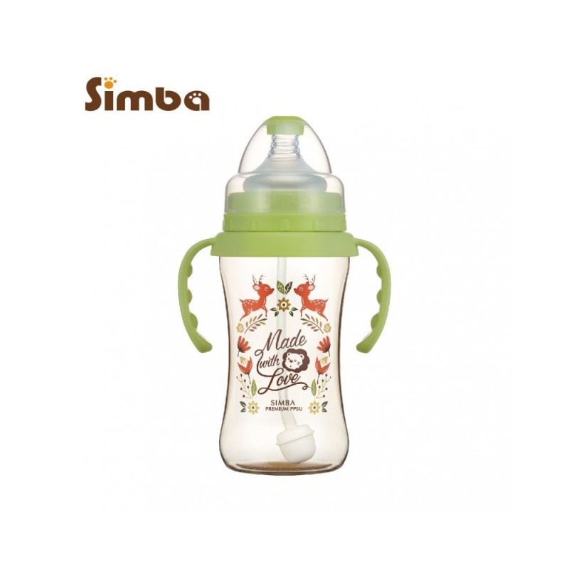 SIMBA P61830-34 PPSU WIDE NECK FEEDING BOTTLE HANDLE WONDERLAND 360ML