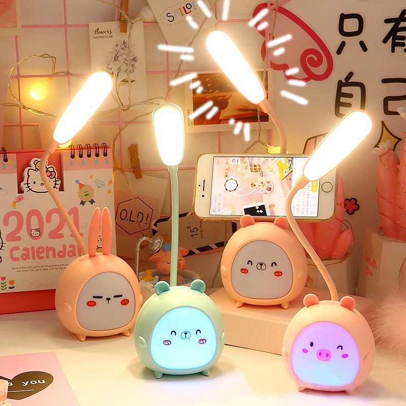 Lampu Meja Belajar Led / Lampu Baca Multifungsi + Holder Hp Anak Dan Dewasa / Lampu Kamar Unik Cocok