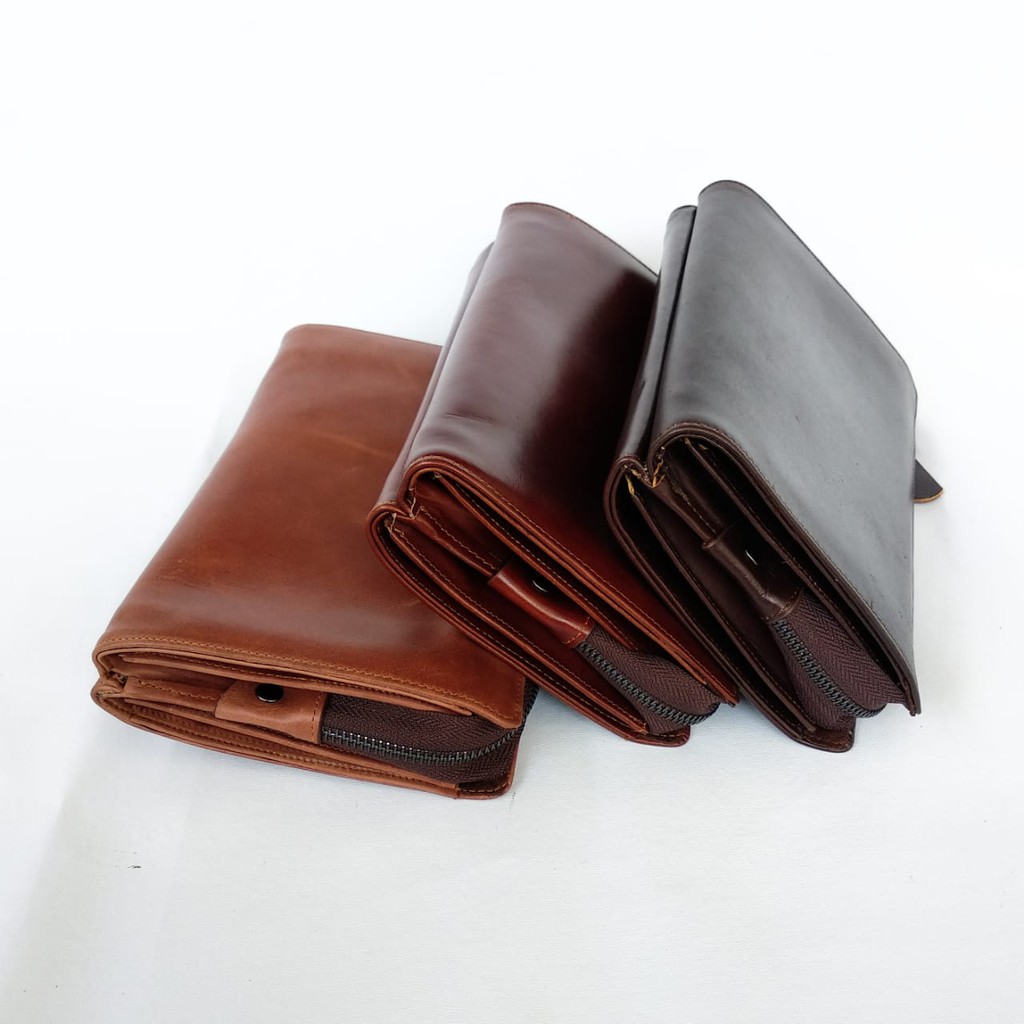 Clucth Handbag Pouch Kulit Asli Pria Wanita - HALETH Leather