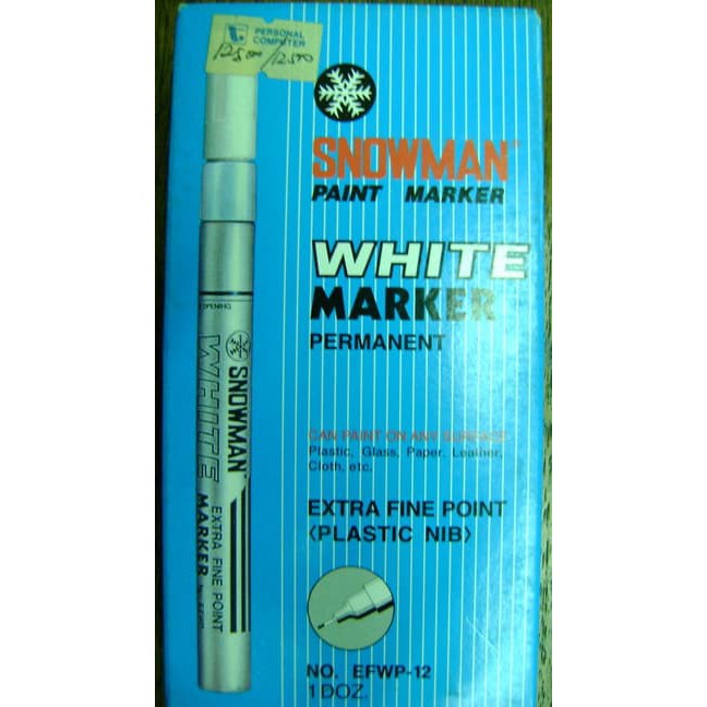 

Dijual Paint Marker Snowman White Paint Extra Fine Point per Dozen Berkualitas
