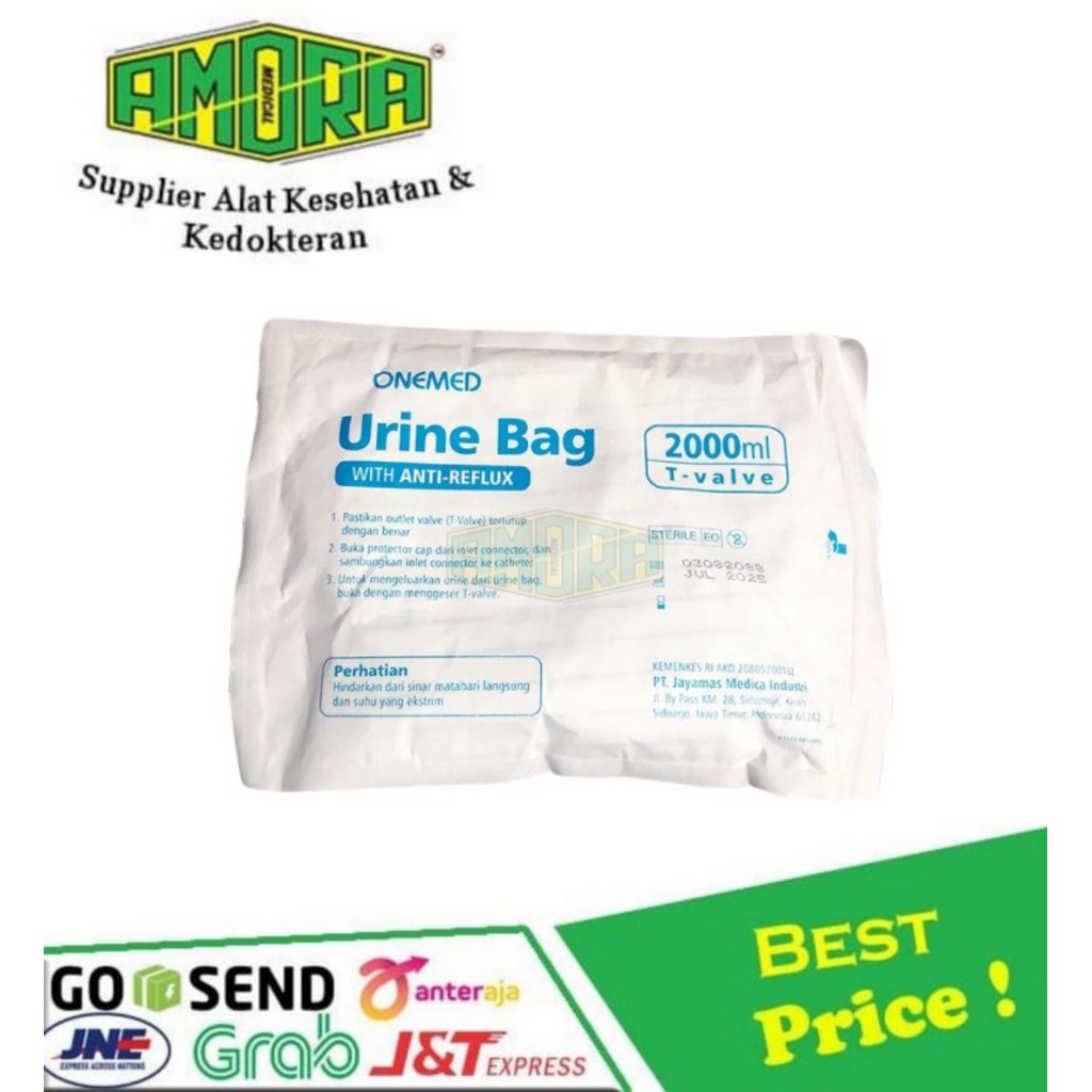 Urine Bag OneMed 2 Liter T-valve / Urine Bag OneMed