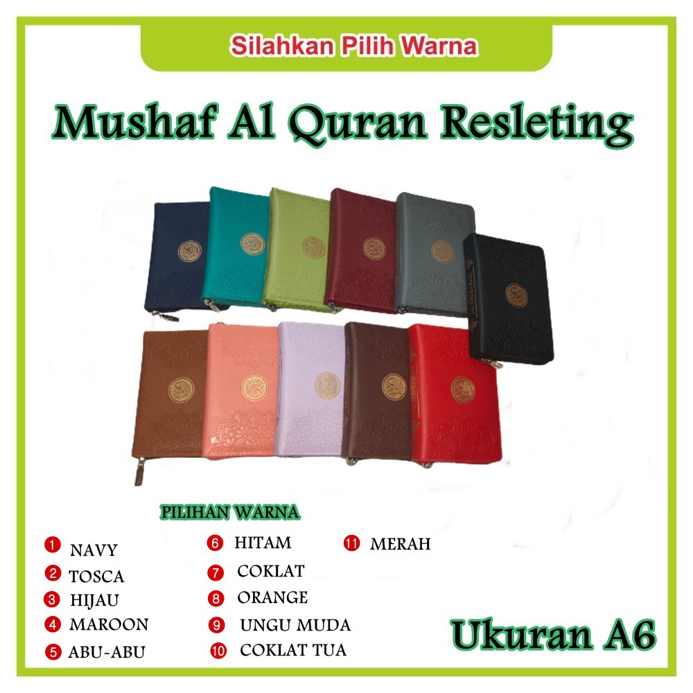 Alquran Saku Pocket Resleting Ukuran A6 ( 14 x10 ) Terjemahan Terbaru