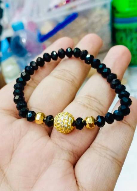 Gelang wanita kristal kombinasi lapis emas yaxiya xuping