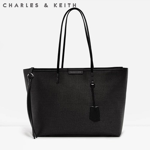 charles & keith textured tote bag