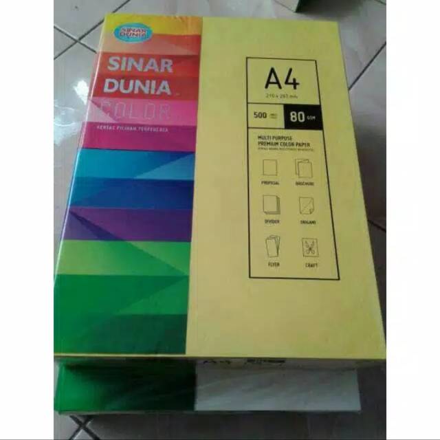 

SINAR DUNIA. KERTAS WARNA A4 80gsm.