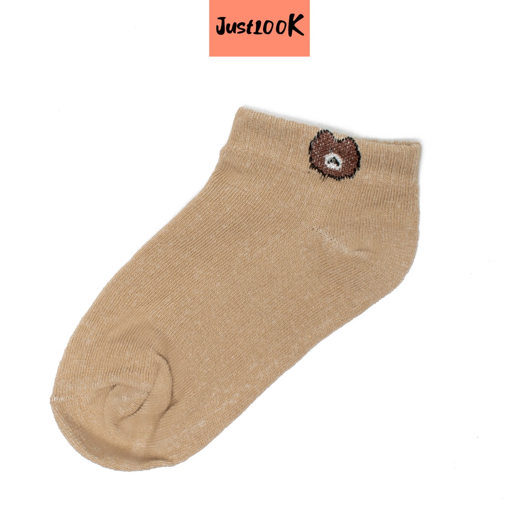 JustLook Kaos Kaki Brown Pendek Model Semata Kaki - Kaos Kaki Ankle Brown Import High Quality-Beige