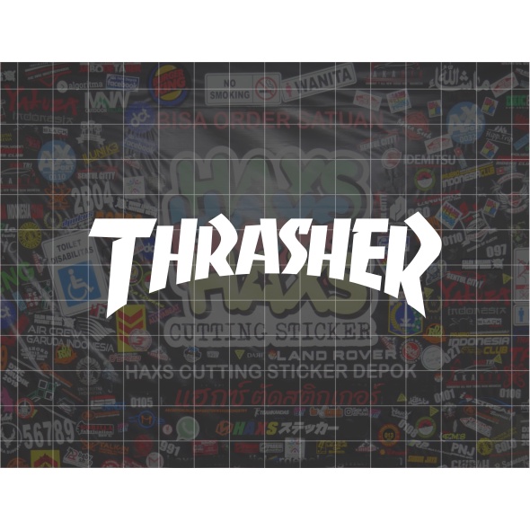 Cutting Sticker Thrasher Ukuran 10 Cm Untuk Motor Mobil