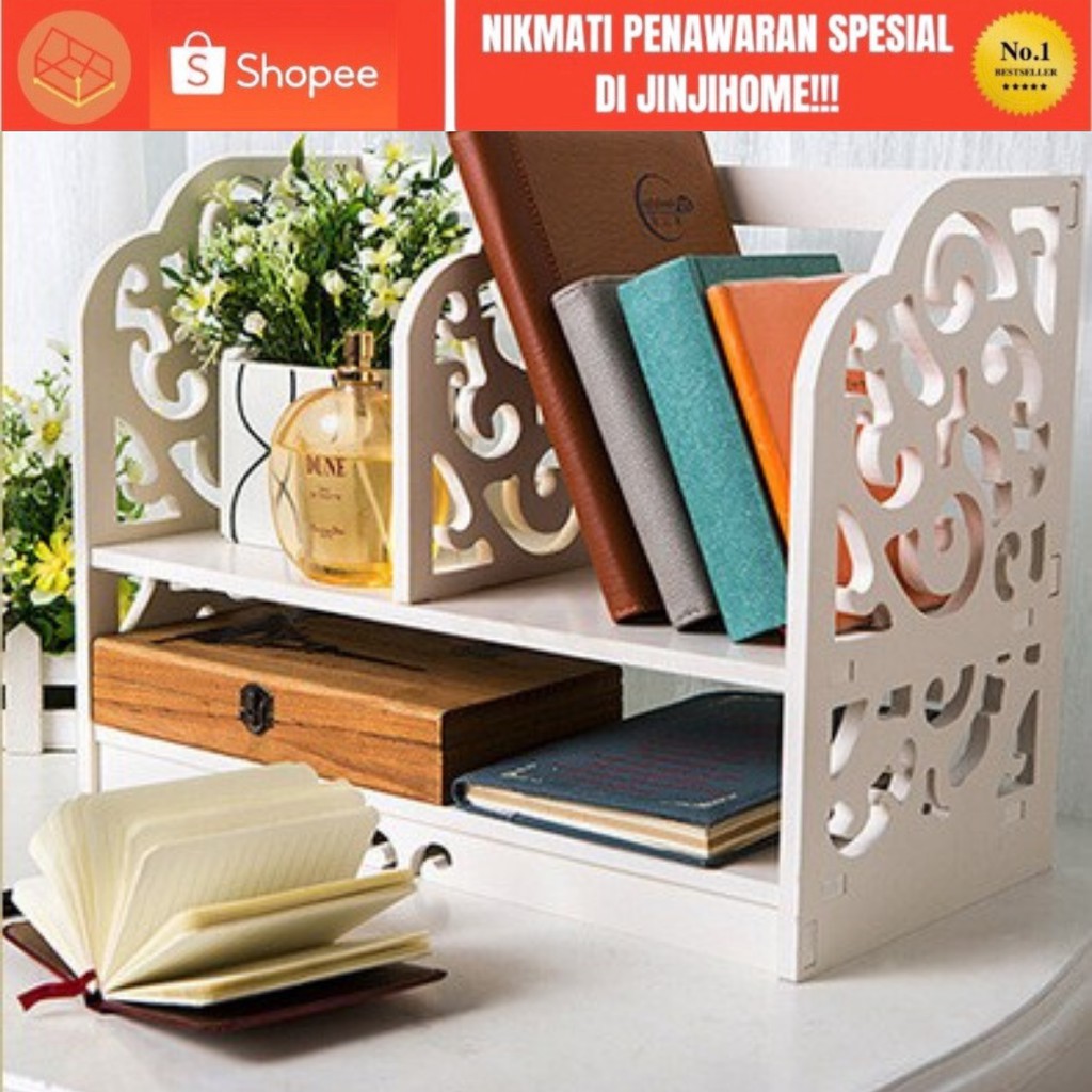 Rak Buku Kayu Rak Buku Portable Kayu / Rak Buku Multifungsi