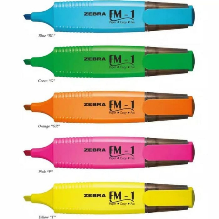 

ZEBRA FM1 FLUORESCENT COLOUR HIGHLIGHTER PEN