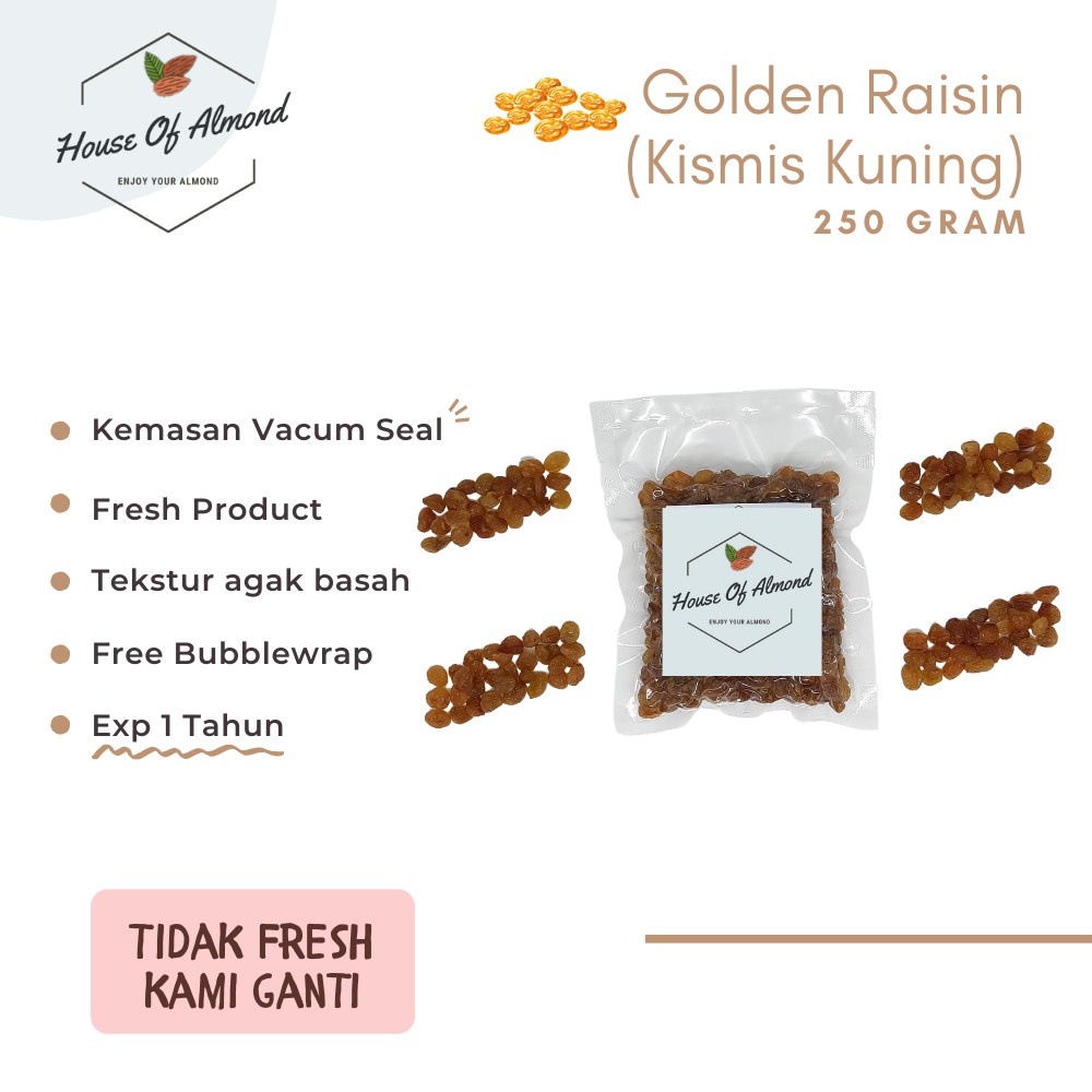 

Kismis Crystal Kuning Organic Raisin 250gr