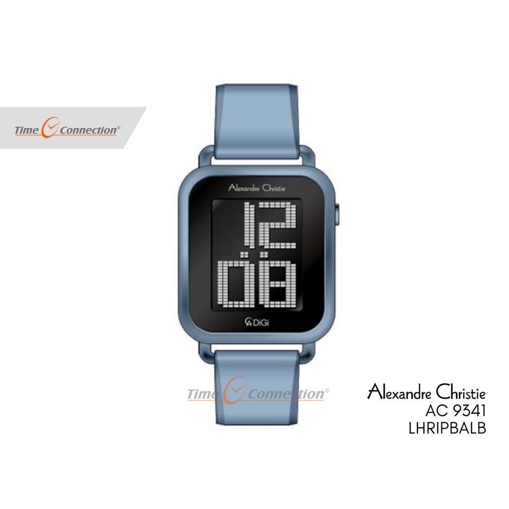 Alexandre Christie AC 9341 LHRIPBALB Biru Muda Original / Jam Tangan Wanita Digital Karet / Rubber S