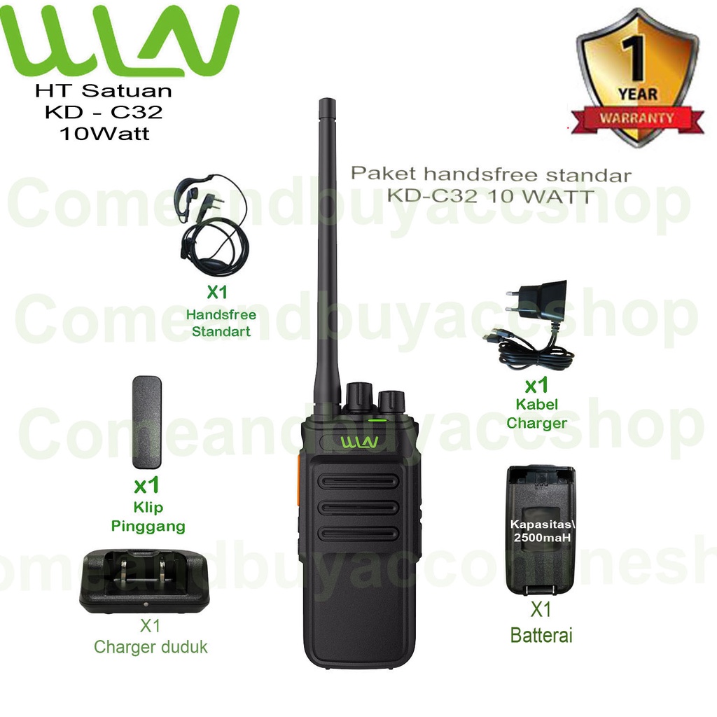 Paket Handsfree HT WLN KD-C32 10WATT