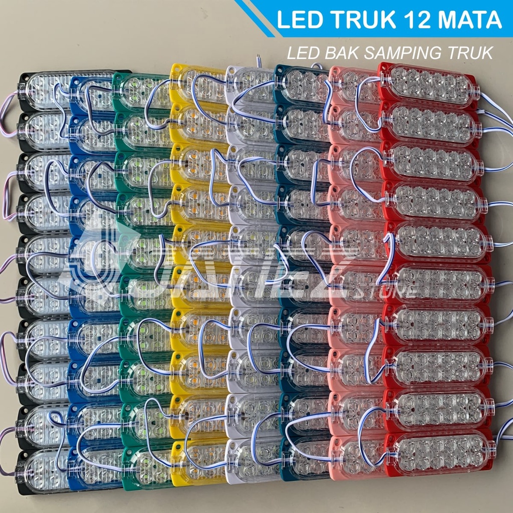 Lampu LED Truk 12 Mata Ultrasonic 24V Variasi Led Bak Samping Truk Led Modul 24 Volt