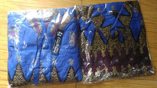 Batik Couple Sabrina Pita Gamis Velvet, Kebaya Batik Sarimbit Sabrina Pita Gamis Velvet Talita