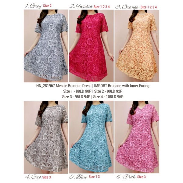 DRESS SCUBA KOMBINASI BRUKAT IMPORT + mote/Dress import/ dress premium