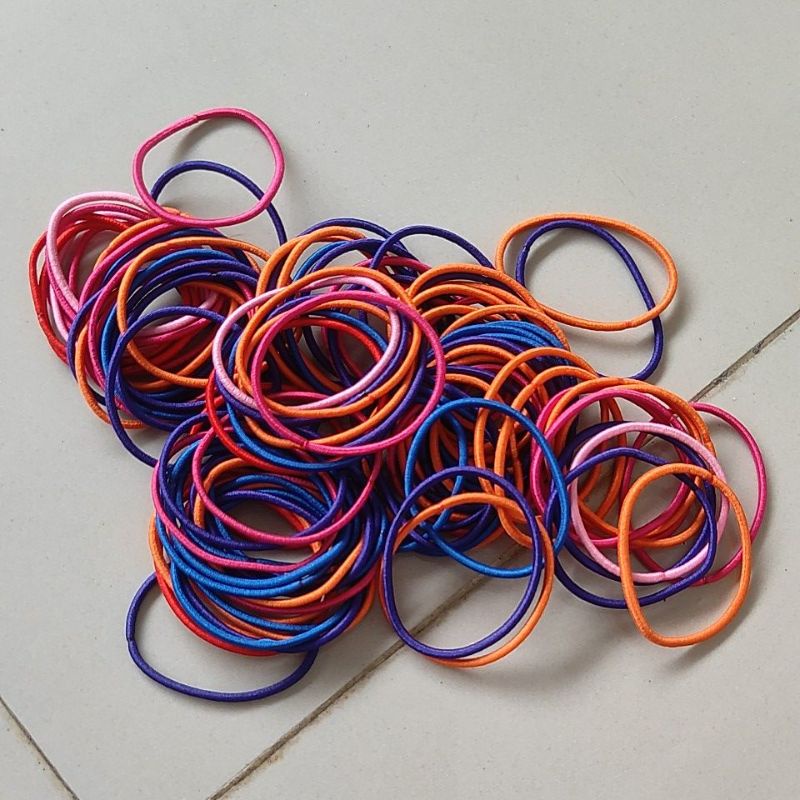 IKAT RAMBUT KOREA 4,5 cm Karet Warna Polos Gelang Tali Kunciran Aksesoris Anak