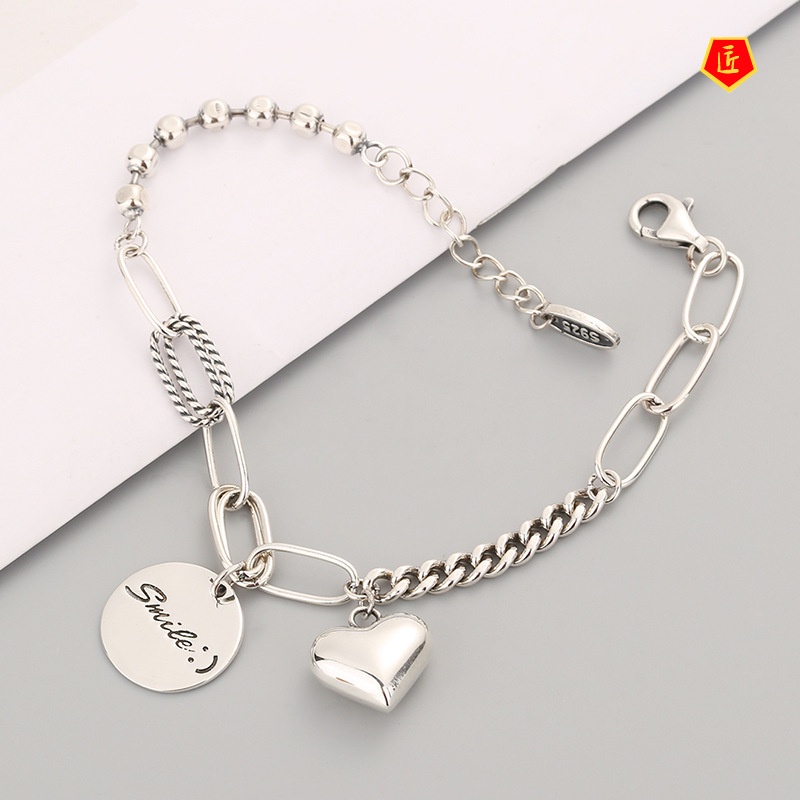 [Ready Stock]Female S925 Silver Ins Niche Vintage Bracelet