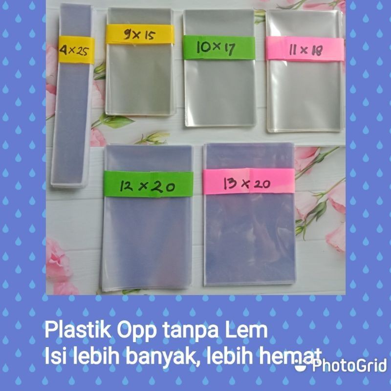 (250gr) PLASTIK OPP TANPA LEM MURAH PANJANG 10-25 CM PLASTIK OPP TANPA LEM TEBAL UK 4 X 25CM ISI 450 PCS PLASTIK KACA TEBAL PLASTIK UNTUK SOUVENIR