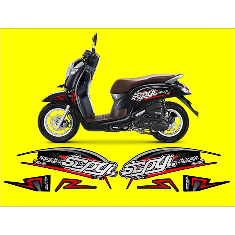 STRIPING VARIASI SCOOPY LIST MERAH HITAM